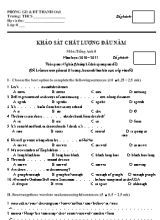 Đề khảo sát chất lượng đầu năm môn Tiếng Anh Lớp 8 - Năm học 2010-2011 - Phòng Giáo dục và Đào tạo huyện Thanh Oai (Có đáp án)